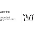 Vask for hånd vask symbol