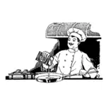 Lo chef cucina illustrazione vettoriale