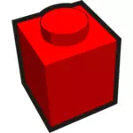 1 x 1 barnens tegel element röd vektorbild