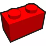 1x2 kid's brick element red vector illustration