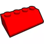 1 x 4 hoek kid's baksteen element rode vector illustraties