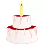 Vector Illustrasjon av liten kake med kirsebær på toppen