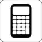 Векторные иллюстрации черно-белые калькулятор значка