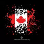 Bandeira canadense em respingos de tinta