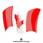 캐나다 국기를 흔드는 모습