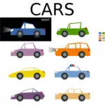 Vektorbild av cartoon uppsättning bilar