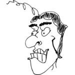 Smilende mann tegneserie hodet vector illustrasjon