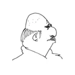 Caricature of an older man