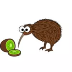 Kiwi fågel med kiwi