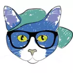 Kat met bril