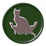 बिल्ली परिवार चिंतनशील हरे बटन की छवि