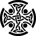 Keltský kříž silueta vektor