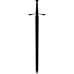 Kelttiläinen miekka siluetti vektori kuva