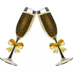 シャンパンのグラスのベクトル イラスト
