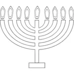 Kuva 9 kynttilän Chanukkah-valaistuksen ääriviivasta