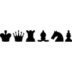 Silhouette vector image of set of chess pieces