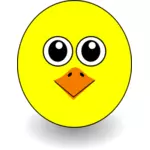 Cartoon funny chick face vector graphics