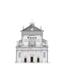 Iglesia de San Rocco en Miasino vector de la imagen