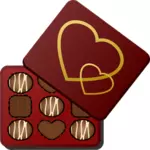 चॉकलेट वेक्टर चित्रण का चौकोर बॉक्स