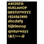 Vektorbild av fancy alfabetet i guld