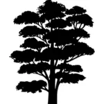 Desenho vetorial de silhueta árvore
