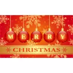 Vektorritning av hängande träd dekorationer jul gratulationskort