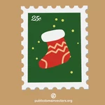 クリスマス靴下の郵便切手