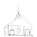 Wektor wiejski kościół rysunek