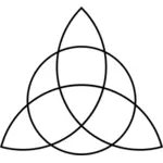 Triquetra dengan lingkaran vektor gambar