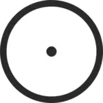 Cerchio con punto centrale segno immagine vettoriale