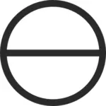 Cercle avec le diamètre horizontal sign vector image