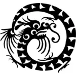 Sirkulær Dragon silhuett