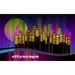 Vector clip art of cityscape skyline