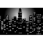 Černá a bílá noc čas městské panorama vektorový obrázek