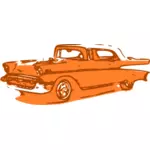 Orange classic car vector clip art