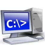 PC med C hårddisk ikonen verctor Rita vektor
