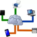 Cloud computing diagram vektor illustration