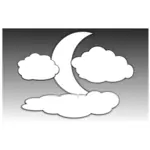 Wolken und Mond-illustration