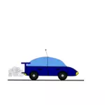 Sininen auton piirustus