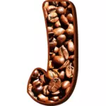 Kaffebønner typografi J