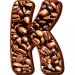 Ziarna kawy typografii K