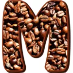 M with coffee beans
