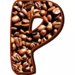 Kávová zrna typografie P