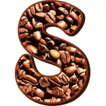 Bokstaven S med kaffe fyllning