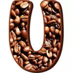Kahve çekirdekleri tipografi U