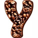 Tipografia de grãos de café Y