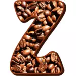 Letter Z with coffee beans