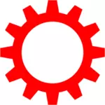 Simbol merah cogwheel