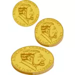 स्वर्ण मुद्रा सिक्के के वेक्टर क्लिप आर्ट