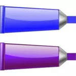 Vektor menggambar tabung warna biru dan ungu